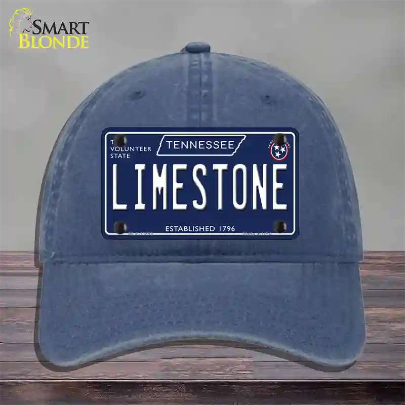 Limestone Tennessee Blue Novelty License Plate Hat Tag Unconstructed Cotton / Navy