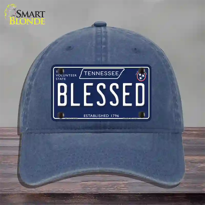 Blessed Tennessee Blue Novelty License Plate Hat Tag Unconstructed Cotton / Navy