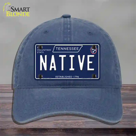 Native Tennessee Blue Novelty License Plate Hat Tag Unconstructed Cotton / Navy