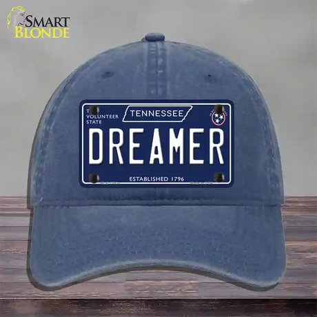 Dreamer Tennessee Blue Novelty License Plate Hat Tag Unconstructed Cotton / Navy