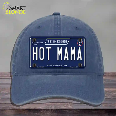 Hot Mama Tennessee Blue Novelty License Plate Hat Tag Unconstructed Cotton / Navy