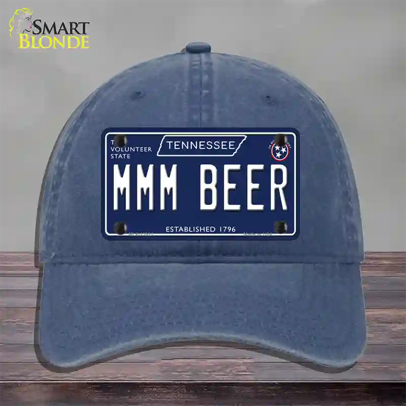 Mmm Beer Tennessee Blue Novelty License Plate Hat Tag Unconstructed Cotton / Navy