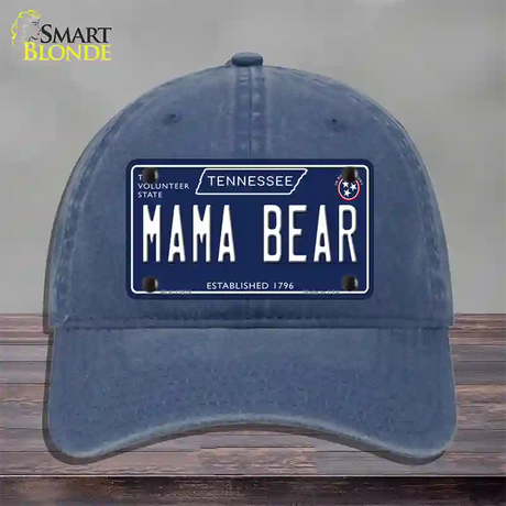 Mama Bear Tennessee Blue Novelty License Plate Hat Tag Unconstructed Cotton / Navy