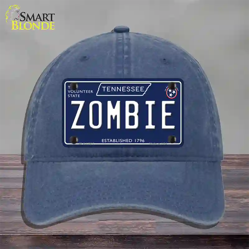 Zombie Tennessee Blue Novelty License Plate Hat Tag Unconstructed Cotton / Navy