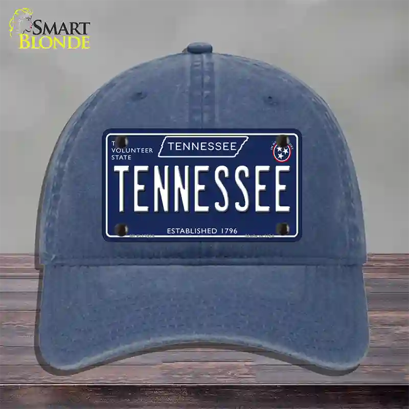 TN Tennessee Blue Novelty License Plate Hat Tag Unconstructed Cotton / Navy