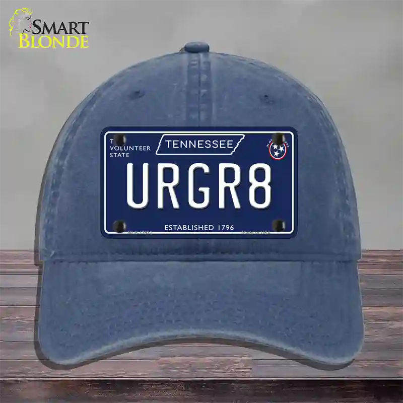 URGR8 Tennessee Blue Novelty License Plate Hat Tag Unconstructed Cotton / Navy