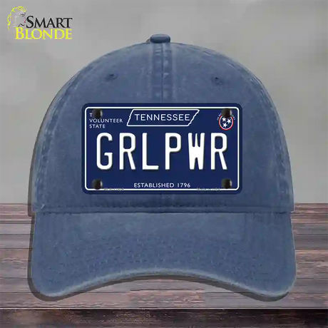 Grlpwr Tennessee Blue Novelty License Plate Hat Tag Unconstructed Cotton / Navy