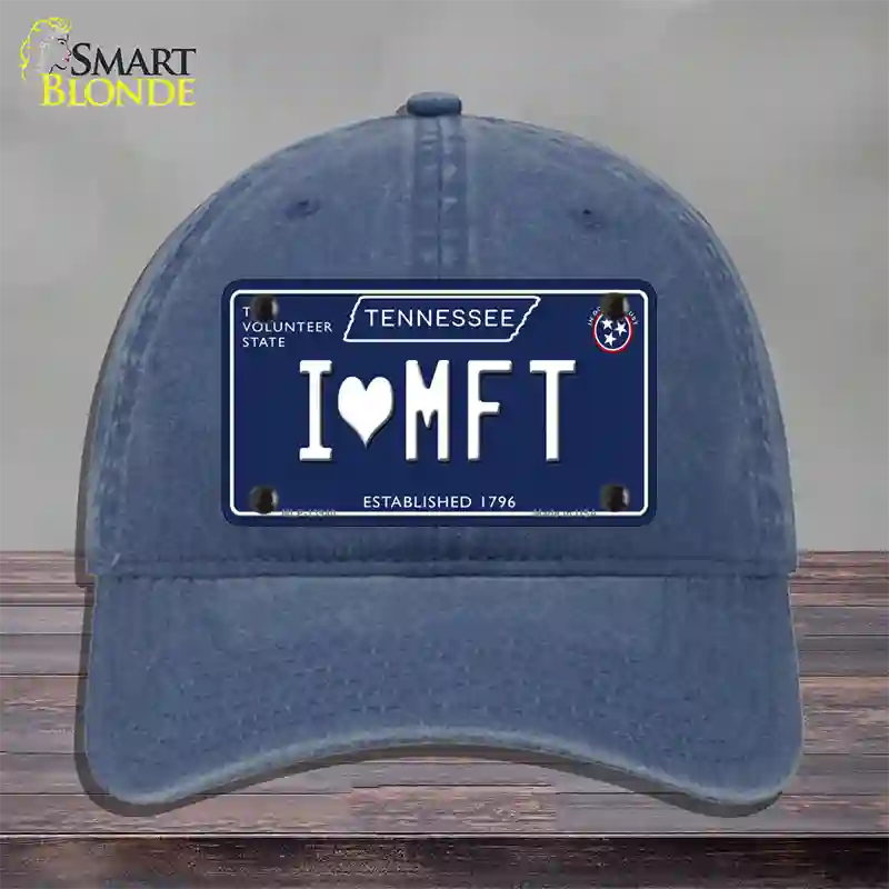 I Heart MFT Tennessee Blue Novelty License Plate Hat Tag Unconstructed Cotton / Navy