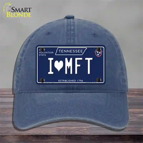 I Heart MFT Tennessee Blue Novelty License Plate Hat Tag Unconstructed Cotton / Navy