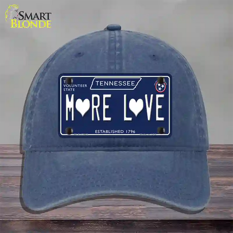 More Love Hearts Tennessee Blue Novelty License Plate Hat Tag Unconstructed Cotton / Navy