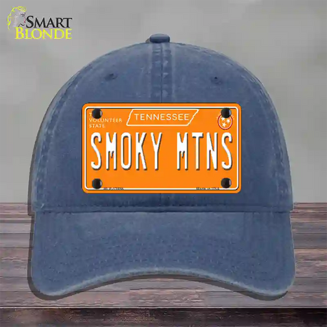 Smoky Mtns Tennessee Orange Novelty License Plate Hat Tag Unconstructed Cotton / Navy