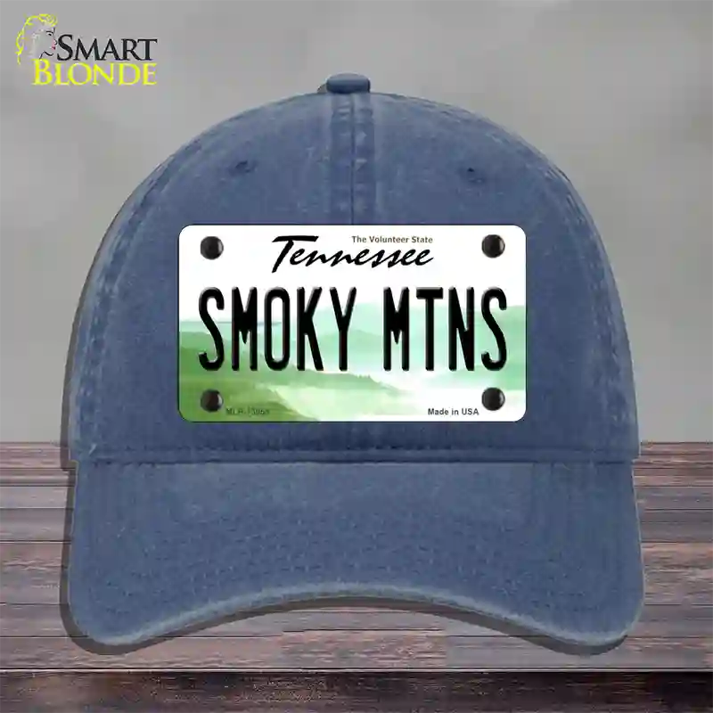 Smoky Mtns Tennessee Novelty License Plate Hat Tag Unconstructed Cotton / Navy