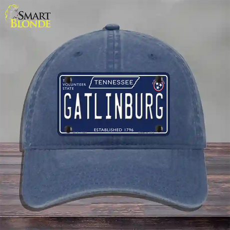 Gatlinburg Tennessee Blue Novelty License Plate Hat Tag Unconstructed Cotton / Navy