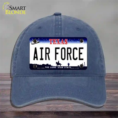 Texas Air Force Novelty License Plate Hat Tag Unconstructed Cotton / Navy