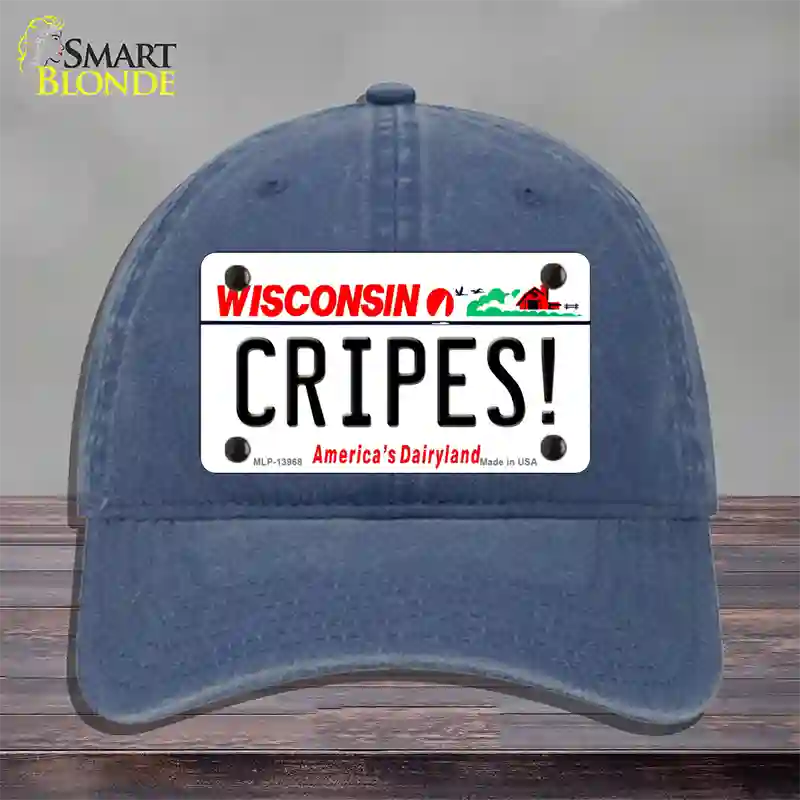 Cripes Wisconsin Novelty License Plate Hat Tag Unconstructed Cotton / Navy