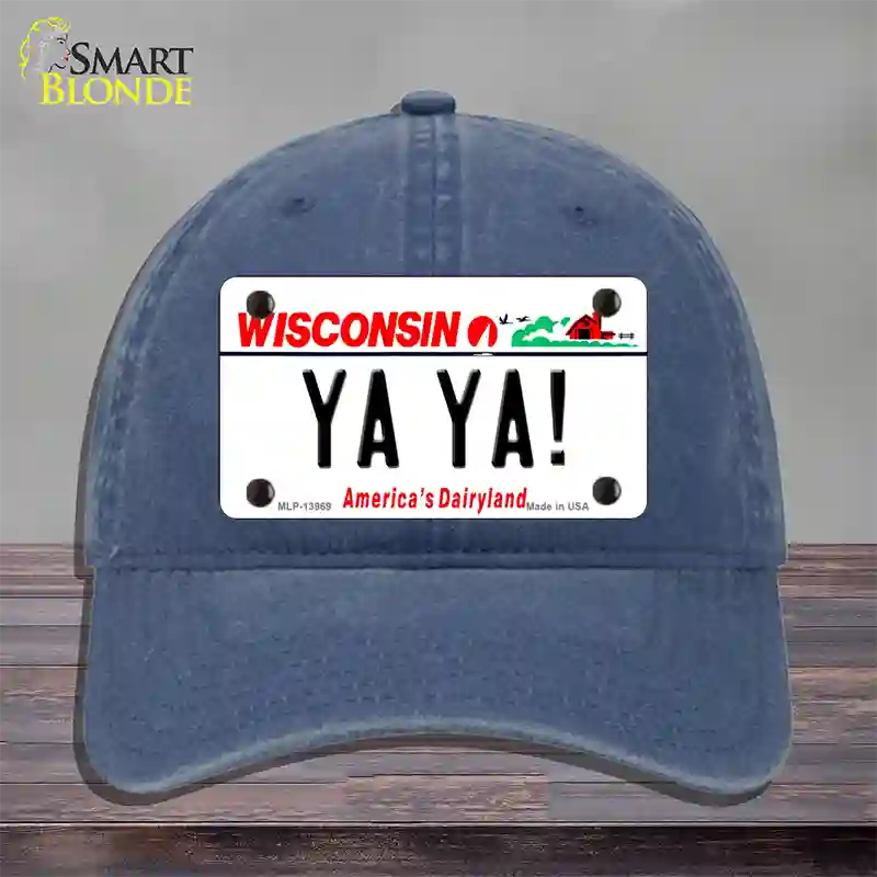 Ya Ya Wisconsin Novelty License Plate Hat Tag Unconstructed Cotton / Navy