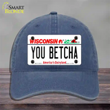 You Betcha Wisconsin Novelty License Plate Hat Tag Unconstructed Cotton / Navy