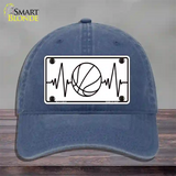 Basketball Heart Beat Novelty License Plate Hat Tag Unconstructed Cotton / Navy