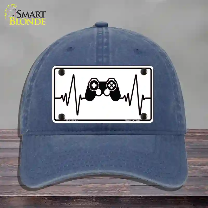 Video Games Heart Beat Novelty License Plate Hat Tag Unconstructed Cotton / Navy