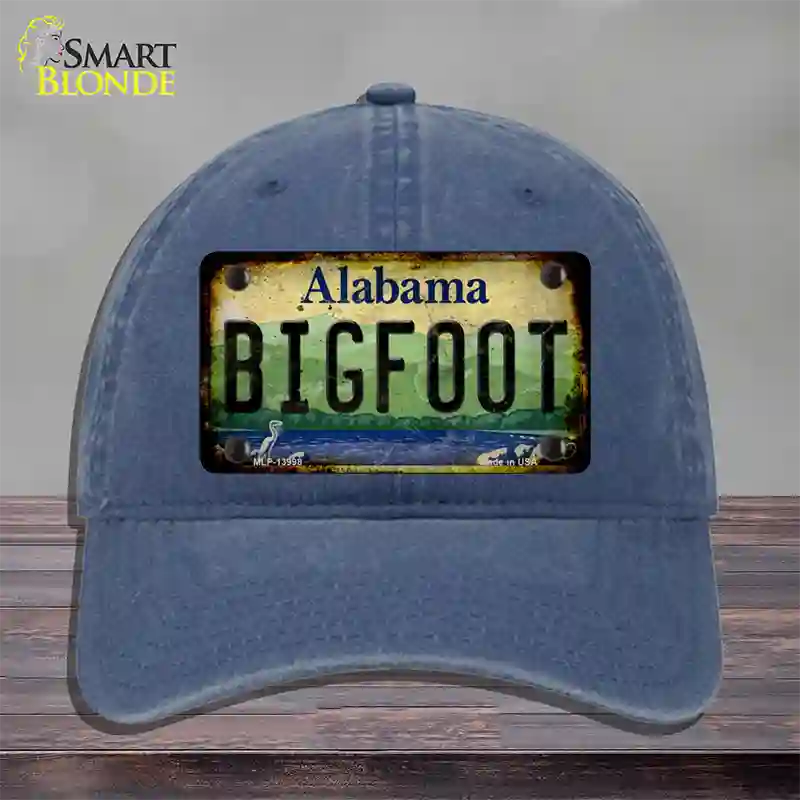 Bigfoot Alabama Novelty License Plate Hat Tag Unconstructed Cotton / Navy