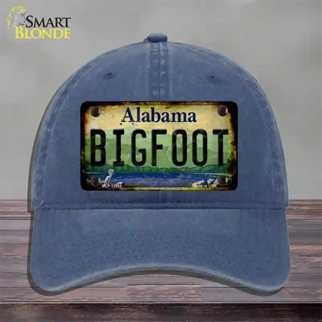 Bigfoot Alabama Novelty License Plate Hat Tag Unconstructed Cotton / Navy