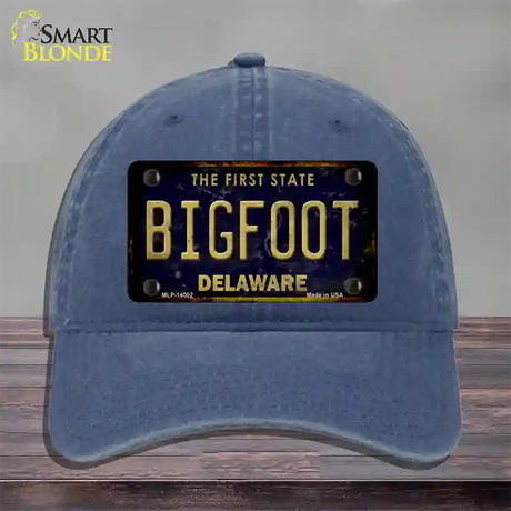 Bigfoot Delaware Novelty License Plate Hat Tag Unconstructed Cotton / Navy