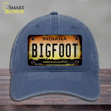 Bigfoot Indiana Novelty License Plate Hat Tag Unconstructed Cotton / Navy