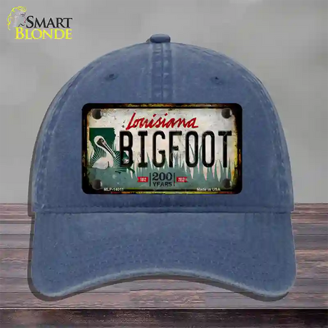 Bigfoot Louisiana Novelty License Plate Hat Tag Unconstructed Cotton / Navy