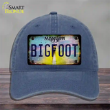 Bigfoot Mississippi Novelty License Plate Hat Tag Unconstructed Cotton / Navy