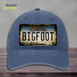 Bigfoot Montana Novelty License Plate Hat Tag Unconstructed Cotton / Navy