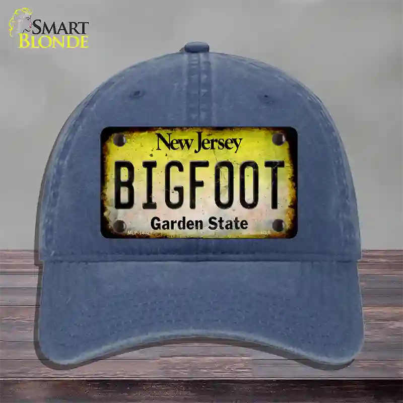 Bigfoot New Jersey Novelty License Plate Hat Tag Unconstructed Cotton / Navy