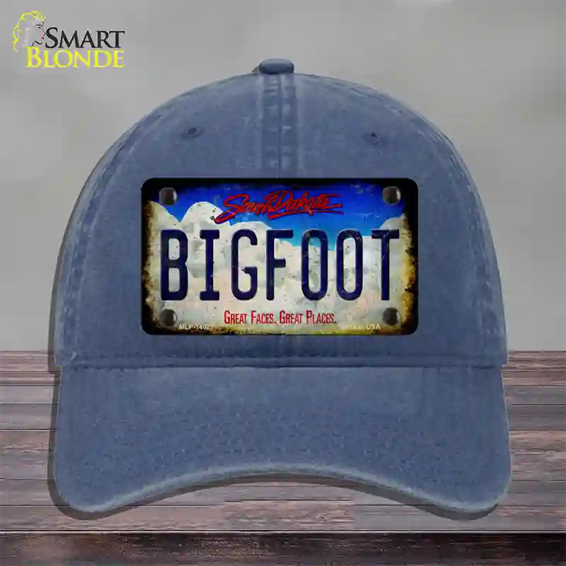 Bigfoot South Dakota Novelty License Plate Hat Tag Unconstructed Cotton / Navy