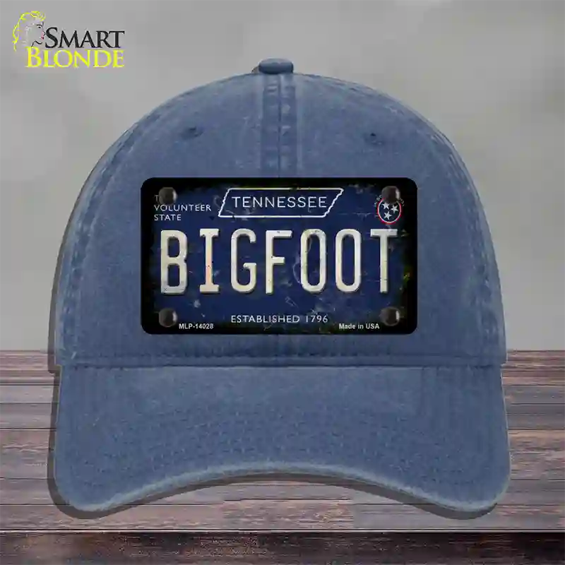 Bigfoot Tennessee Novelty License Plate Hat Tag Unconstructed Cotton / Navy