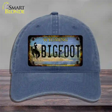 Bigfoot Wyoming Novelty License Plate Hat Tag Unconstructed Cotton / Navy