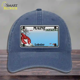 Maine Lobster Blank Novelty License Plate Hat Unconstructed Cotton / Navy