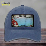 Maine Lobster Blank Rusty Novelty License Plate Hat Unconstructed Cotton / Navy