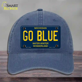 Go Blue Michigan Blue Novelty License Plate Hat Unconstructed Cotton / Navy