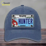 Hunter Maine Lobster Novelty License Plate Hat Unconstructed Cotton / Navy