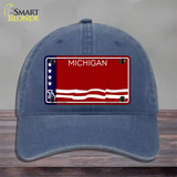 Michigan Bicentennial 76 State Blank Novelty License Plate Hat Unconstructed Cotton / Navy