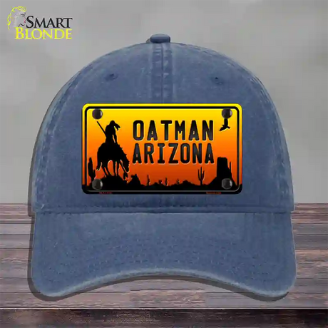 Oatman End Of Trail Arizona Scenic Background Novelty License Plate Hat Unconstructed Cotton / Navy