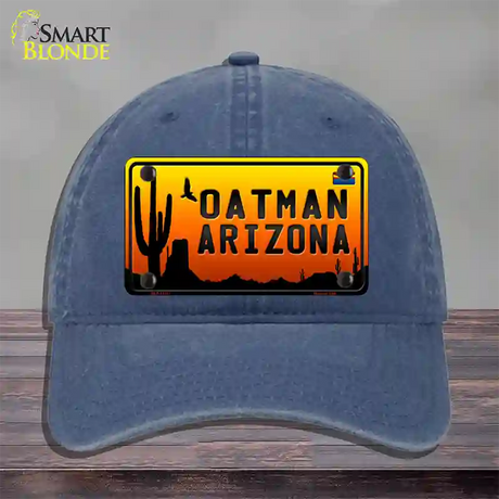 Oatman Flag Arizona Scenic Background Novelty License Plate Hat Unconstructed Cotton / Navy