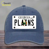 Plains Georgia Novelty License Plate Hat Unconstructed Cotton / Navy