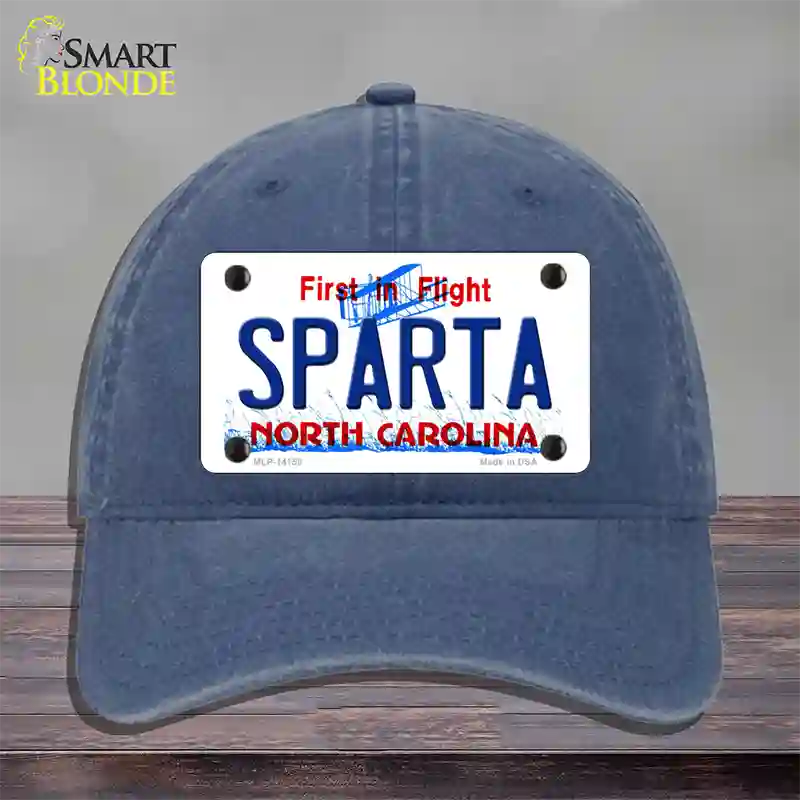 Sparta North Carolina Novelty License Plate Hat Unconstructed Cotton / Navy