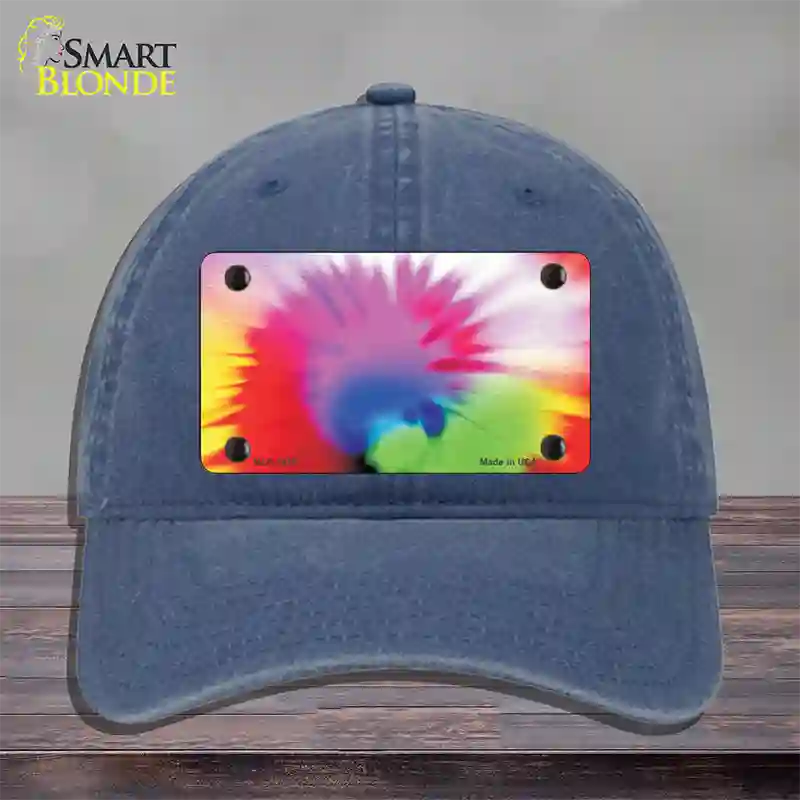 Pink Tie-Dye Novelty License Plate Hat Unconstructed Cotton / Navy