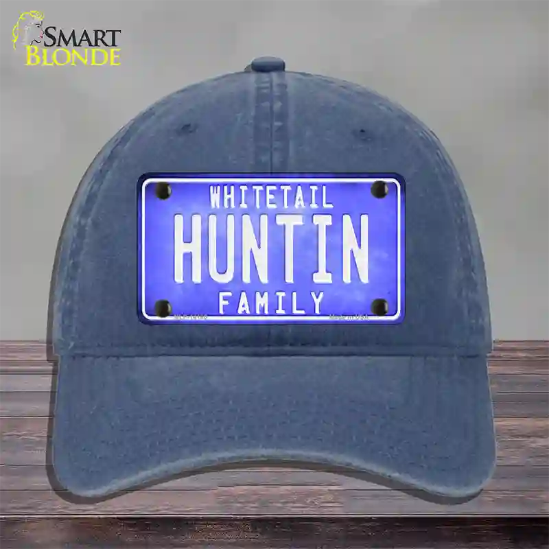 Huntin Family Novelty License Plate Hat Unconstructed Cotton / Navy