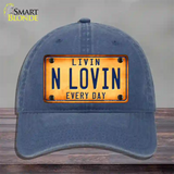 Livin N Lovin Everyday Novelty License Plate Hat Unconstructed Cotton / Navy