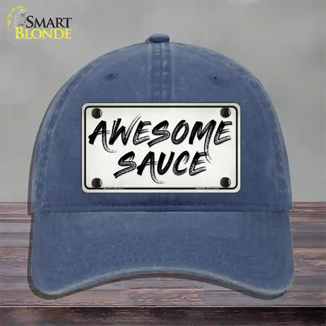 Awesome Sauce Novelty License Plate Hat Unconstructed Cotton / Navy