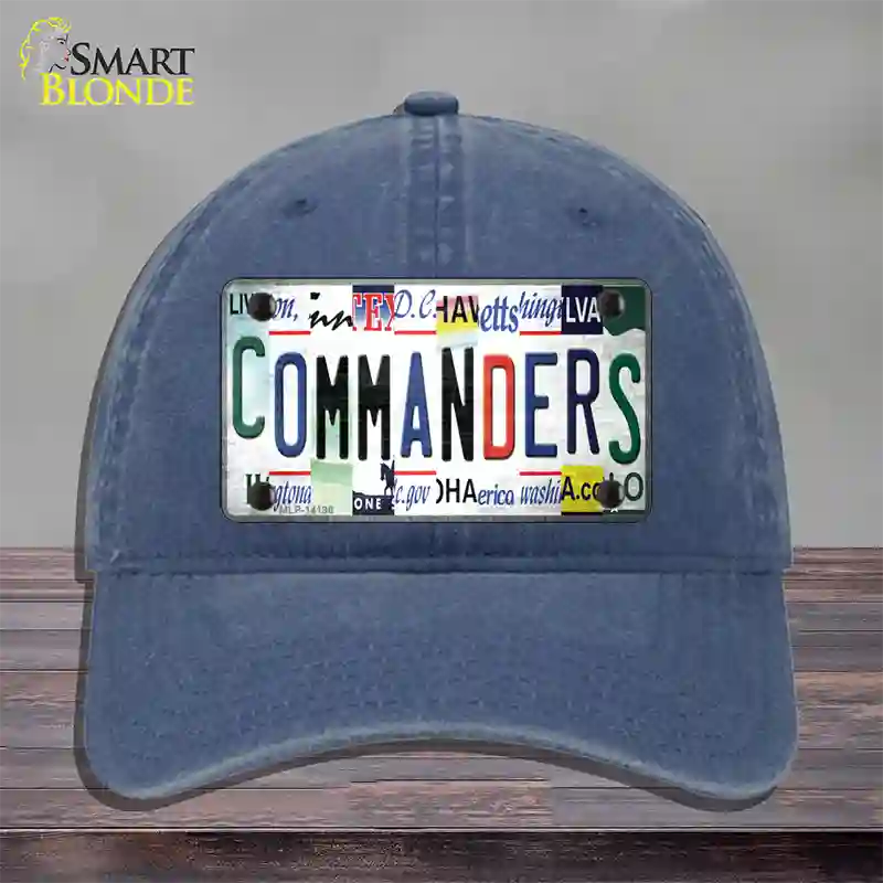 Commanders Strip Art Novelty License Plate Hat Unconstructed Cotton / Navy