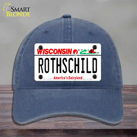 Rothschild Wisconsin Novelty License Plate Hat Unconstructed Cotton / Navy