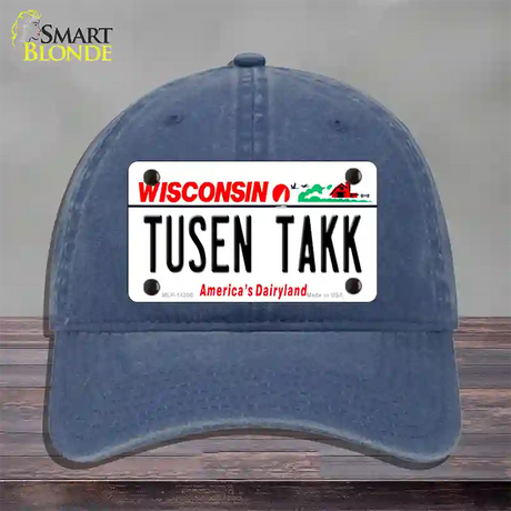 Tusen Takk Wisconsin Novelty License Plate Hat Unconstructed Cotton / Navy